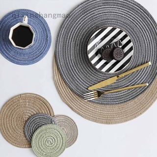 Round Design Table Ramie Insulation Pad Solid Placemats Linen Non Slip Table Mat Kitchen Accessories Decoration Home Pad Coaster