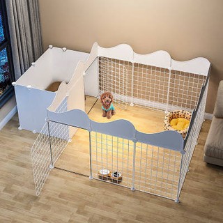 れ∮Pet fence dog isolation free combination indoor small dog kennel with toilet area household fence