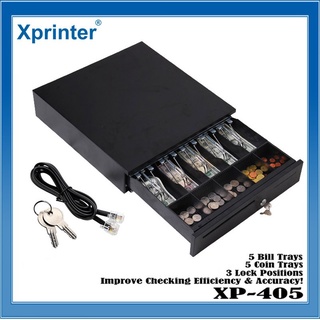 Xprinter XP-405 Heavy Duty Cash Drawer Manual and Automatic Pos System 5 Bills 5 Coins Box.