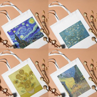 Van Gogh & Other Famous Painting Canvas Tote Bags - 13x15" - 12 designs