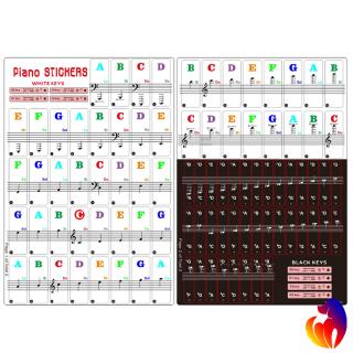 Piano Keyboard Sticker 88/61/54/49 Key Electronic Keyboard Key Piano Stave Note Sticker Musical