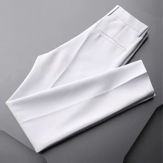 Nan Men's Formal Pants Korean Trousers Business Casual Straight Ankle Pant Office White Khaki Slacks Seluar Lelaki (4)