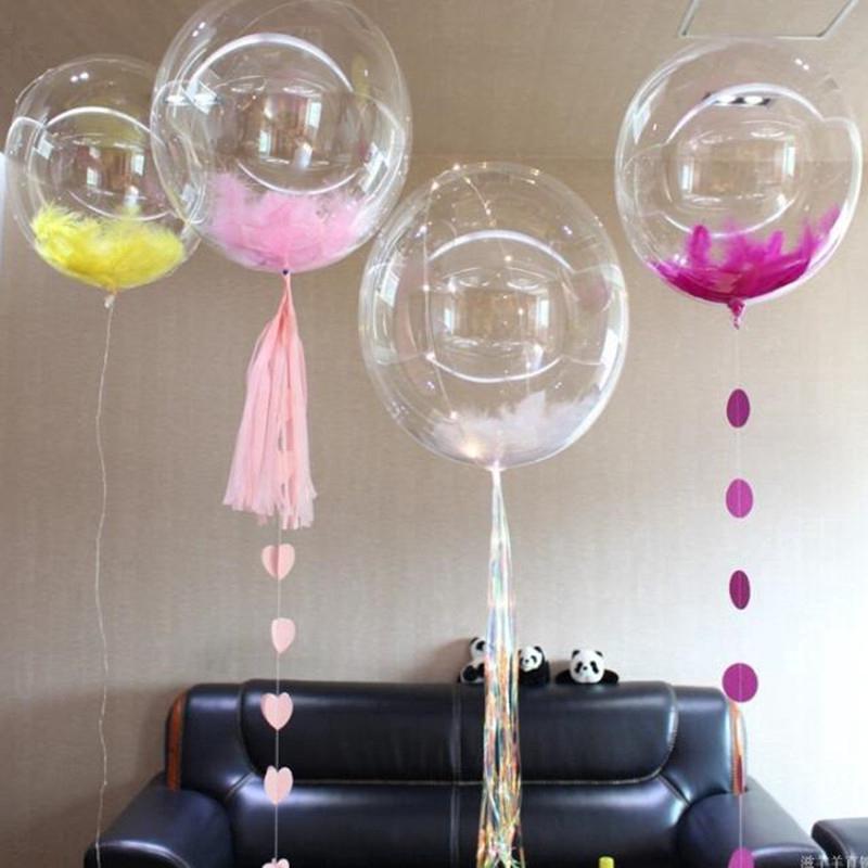 18/24 /32Inch BOBO Clear Balloon Transparent Bubble Birthday Party Wedding Decor (2)