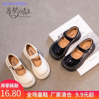 Girls princess shoes 2021 spring and autumn new black small leather shoes British style soft sole shoes children s single shoes summer