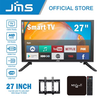 JMS 27 Inch Full HD LED TV+ Smart TV BOX & Free Wall Bracket LED-3027