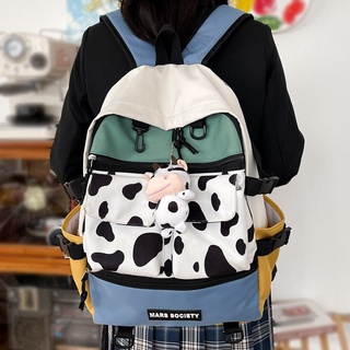 Harajuku Cows Girl Fashion Backpack Leopard Laptop Women School Bag Kawaii Book Female Waterproof (1)