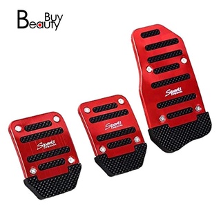 3Pcs Fuel Gas Accelerator Pedal Break Pedal Clutch Pad Cover Foot Pedals Non-Slip for Manual Transmission Car Red