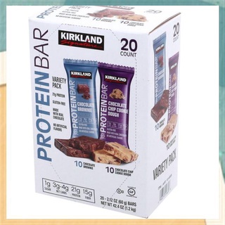 【Available】[Kirkland] Kirkland Signature Protein Bar Energy Variety Pack, 20 Count / CHOCOLATE BROWN
