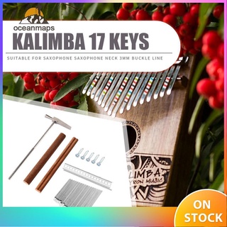 ❤OCEAN❤High Quality 17 Keys Kalimba DIY Keys+Bridge+Tuning Hammer Kit Thumb Piano Accessories