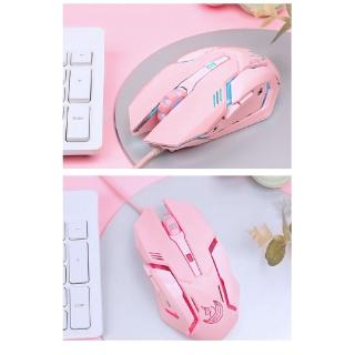 Gaming Mouse Optical Wired Computer Mouse Anime Cartoon Cute Sailor Moon Colorful Backlit Pink Gamer Mice For Girl PC Mac Laptop (1)