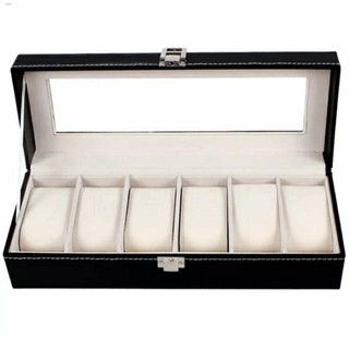 Watch box▩∏Watch Box 6 Grid Leather Display Jewelry Case Organizer (4)
