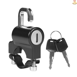 [ONE]Universal Motorcycle Helmet Lock Anti-Theft Helmet Security Lock Metal 22mm-26mm Black with 2 Keys Set