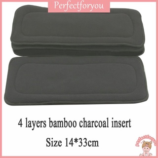☄1PC Reusable 4 Layers Bamboo Charcoal Insert Baby Cloth Diaper Nappy Use