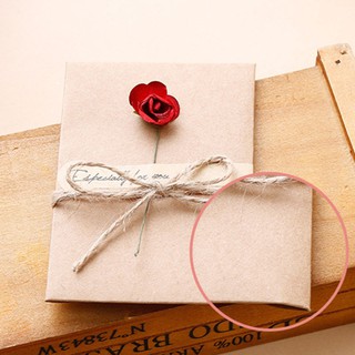 Retro Simple Artificial Flower Greeting Card Blessing Card Creative Kraft Paper Love Letter Postcard Wishing Cards For Father's Day Mothers Day Birthday (3)