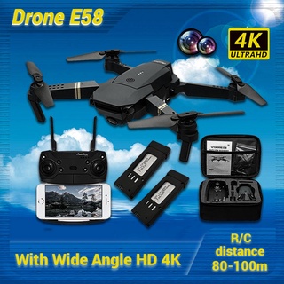 ☢✇►Drone E58 WIFI FPV With Wide Angle HD 4K Camera Foldable Arm RC Quadcopter Drone GPS Drones