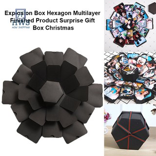 HWS♣ Explosion Box Multilayer Surprise DIY Photo Album Hexagon For Birthday Christmas Gift