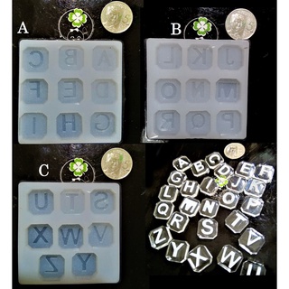 Ready Stock/﹉∈UV resin and Epoxy AB silicone mold: Square Alphabet Letters