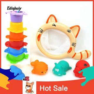 【Ready Stock】♙☌♂☺Ready 11Pcs Colorful Animal Bathroom Shower Stacking Cup Kids Baby Bath Water Play