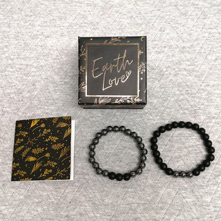 DISTANCE BRACELETS - FREE Gift Box - Couples Bracelets - Hematite & Onyx - GENUINE Gemstones