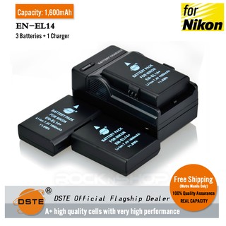 DSTE EN-EL14 ENEL14 1600mAh Battery or Charger for Nikon
