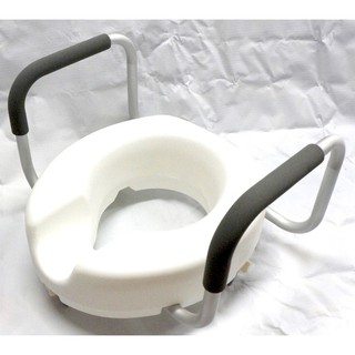 6" Raised Toilet Seat with Handles (heavy duty) Commode Booster Seat Riser with armrest