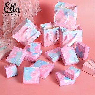 ELLA ® Marble Print Gift Jewelry Box Ring Earrings Sponge Storage Bag (1)