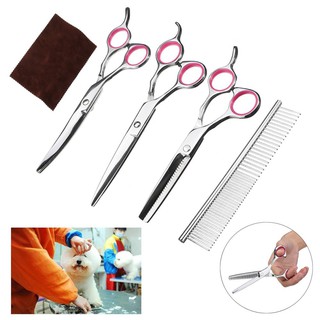 7" Professional Pet Grooming Scissors Dog Hair Cutting Set (1)