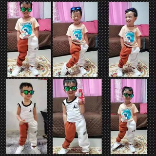 Kids clothing fashion style apparel unisex suit jogger pants formal wear two toned jogger pants