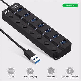 7 PORTS USB HUB 3.0 With Led indication and switch ON/OFF