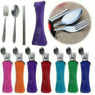 Ecoplanet COD#Spoon Fork And Chopstick With Pouch