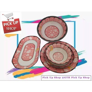 Plate/ Bowl Ceramic Sakura Flower Design Dinnerware Plate on Hand Pink/Blue