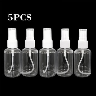 5Pcs 50ml Travel Reusable Clear Plastic Empty Spray Bottle Pump
