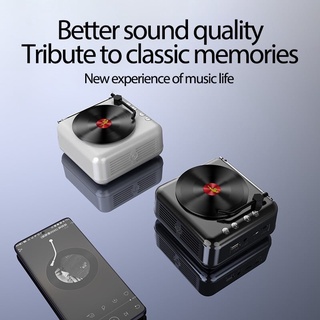 Portable Vintage Retro Record Player Wireless Bluetooth Speaker FM Radio Multifunction Audio Speaker