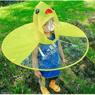♀☏♛Kids Duck Raincoat UFO Raincoat For Kids Color Yellow Blue Pink