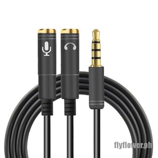<fly> 3.5mm jack stereo headphone+mic audio splitter aux extension adapter cable