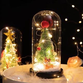 Christmas Tree Led Light in Glass Dome Christmas gift christmas dome Santa Claus