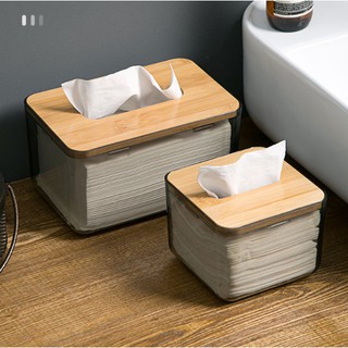 Plastic wood cover tissue box living room napkin storage box for dining room