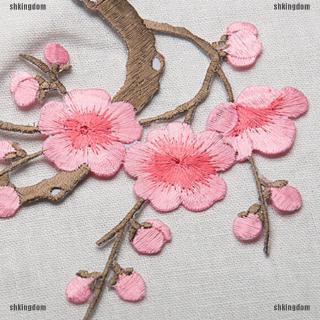Embroidered Plum Blossom Flower Patch Iron/Sew on Applique Motif Craft (9)