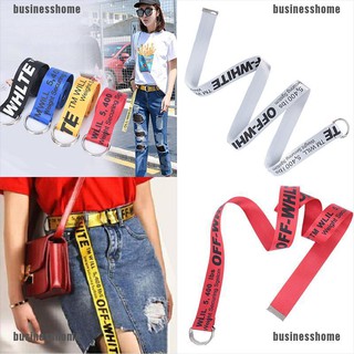 BHPH span-new Long Off-White Waist Belt Tie Down Hiphop Letters Embroidery Canvas Be jelly