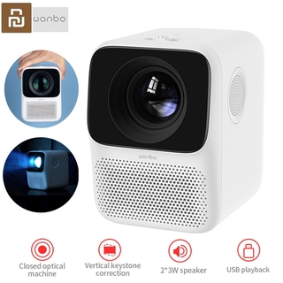 Wanbo T2 Free/T2 MAX LCD Projector LED Support 1080P Vertical Keystone Correction Portable Mini Home Theater Projector