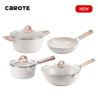 Carote Non Stick Frying Pan kitchen cookware set 2/4 pieces Kawali wok Induction Gas stove Cosy