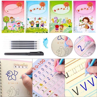 4 Book/Set Calligraphy Copybook Sank Magic Practice Kid'sEarly Learning Writing Lettering Practice Book (2)