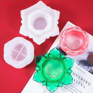 LING DIY 3D Lotus Candle Holder Silicone Mould Crafts Ashtray Ornament Making Tools Storage Box Crystal Epoxy Resin Mold