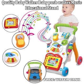 ❁High Quality Baby Walker Baby push walker Music Educational Stand Kids toy with Adjustable Screw♤