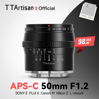 TTArtisan 50mm F1.2 APS-C Manual Focus Camera Lens for SONY E FUJI X Canon M Panasonic Olympus M43 B