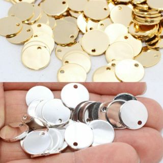Disc Blank Metal Stamping Silver Shiny Gold Plated 12mm
