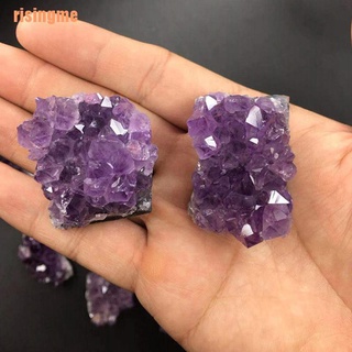 risingme^8^ Natural Amethyst Cluster Quartz Crystal Mineral Specimen Healing Stone Rough Ore