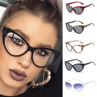 Women Cat Eye Glasses Eyeglasses UV Protection Sunglasses Clear Lens Eyewear
