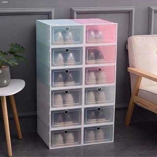 SHOE ORGANIZERSHOE BOX◙✻№Stockable Transparent Shoe Box Multi Use Plastic Shoe Storage Box Organizer (1)
