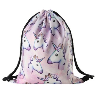 Unicorn Drawstring Bag Emoji Bag Unicorn Backpack Korean Bag
